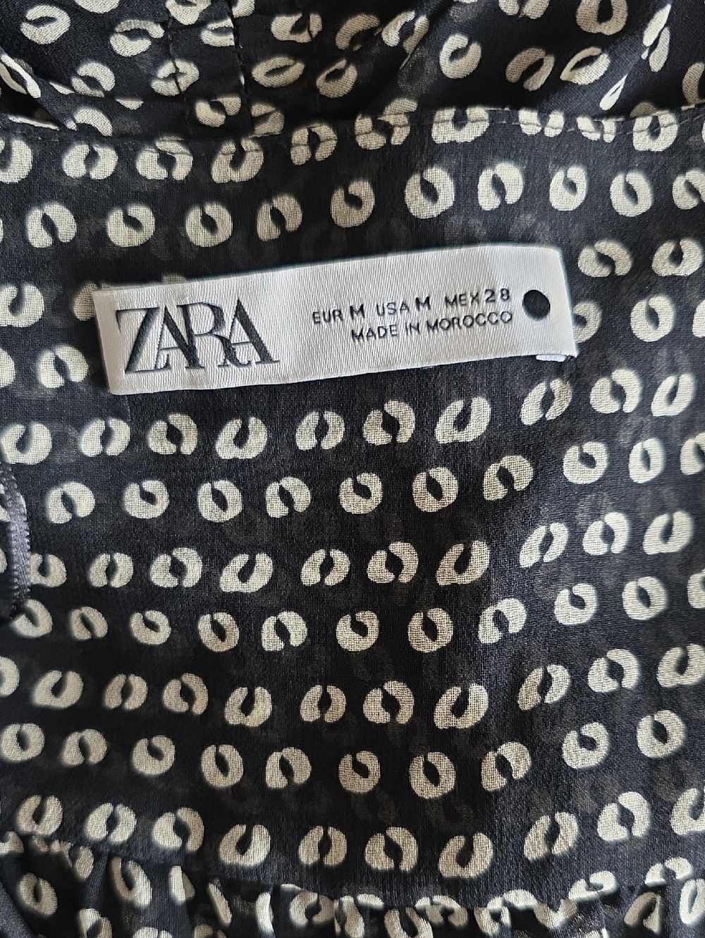 Zara Black Polka Dot V-Neck Mini Dress Size MEDIUM - Picture 11 of 11